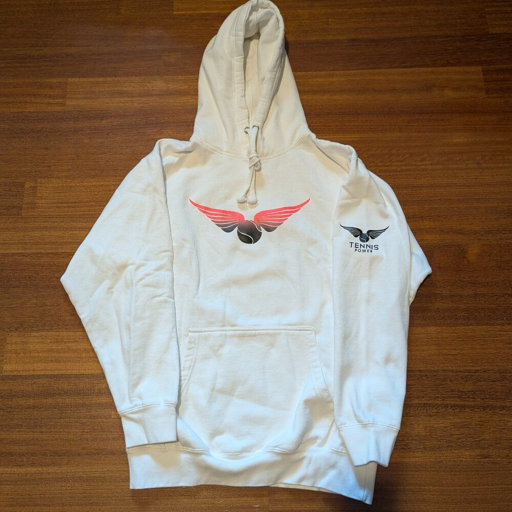 TENNIS POWER LADIES HOODIE- WHITE-SIZE MEDIUM-EXCELLENT CONDITION